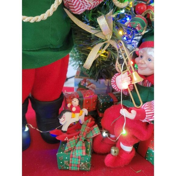 Holiday Creations 1993 Santa Claus tree animated elf kid Xmas present - Picture 6 of 16